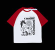 Kırmızı Reglan Kol Remember Choose Kındness Baskılı T-Shirt