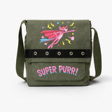 Haki Super Purr Baskılı Yuvarlak Kuşgözü Postacı Çanta