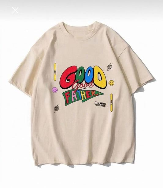 Good Father Baskılı Bej T-Shirt