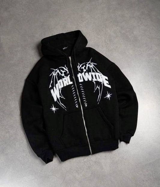 Y2K Harajuku Tarzı Baskılı Oversize Hoodie