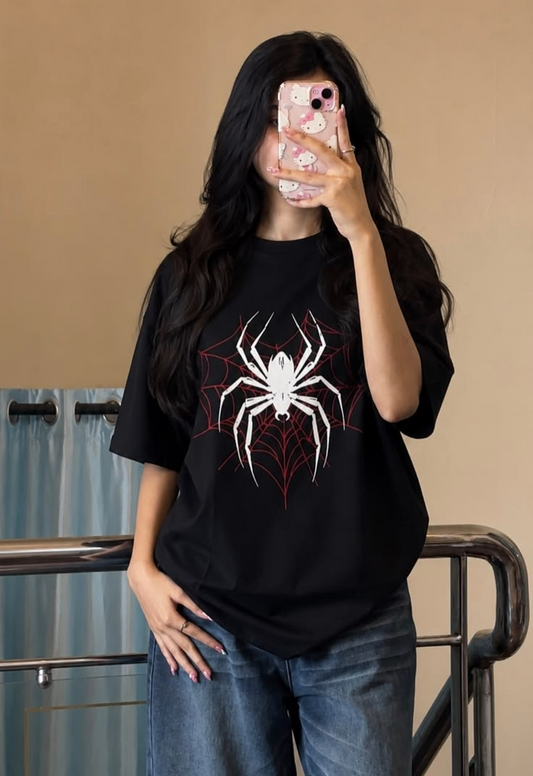 Spider Man Temalı Unisex Oversize T-Shirt