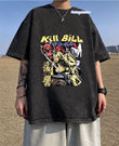 Yıkamalı Kumaş Kıll Bıll Baskılı Oversize T-Shirt
