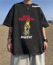 Yıkamalı Kumaş Bad Relıgıon Baskılı Oversize T-Shirt