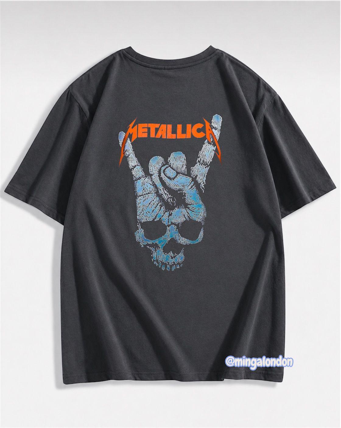 Metallıca Sırt Baskılı Füme T-Shirt