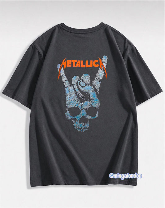 Metallıca Sırt Baskılı Füme T-Shirt