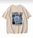 Starry Sky Baskılı Bej T-Shirt