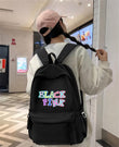Siyah Black Pink Baskılı Okul,Dershane,Kurs Sırt Çantası