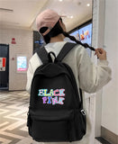 Siyah Black Pink Baskılı Okul,Dershane,Kurs Sırt Çantası