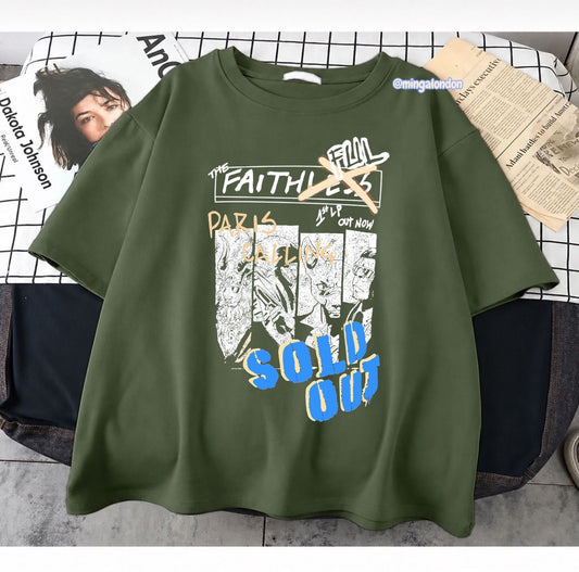 Sold Out Baskılı Haki T-Shirt