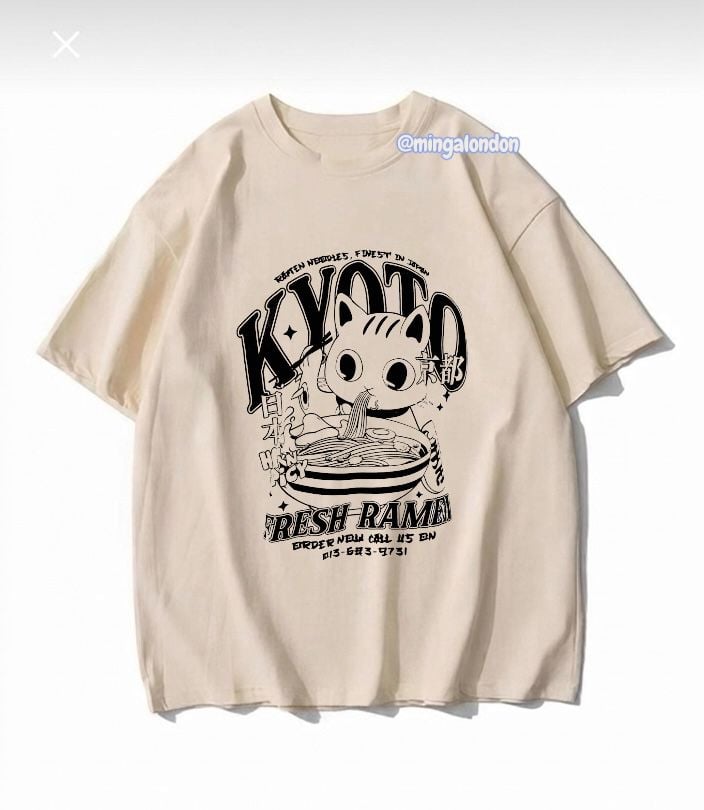 K-Yoto Baskılı Bej T-Shirt