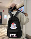 Siyah BT21 Baskılı Okul,Dershane,Kurs Sırt Çantası