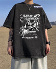 Yıkamalı Kumaş Hulk Hogan Baskılı Oversize T-Shirt