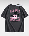 Holy Spırıt Beach Club Sırt Baskılı Füme T-Shirt