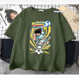 Captaın Tsubasa Baskılı Haki T-Shirt
