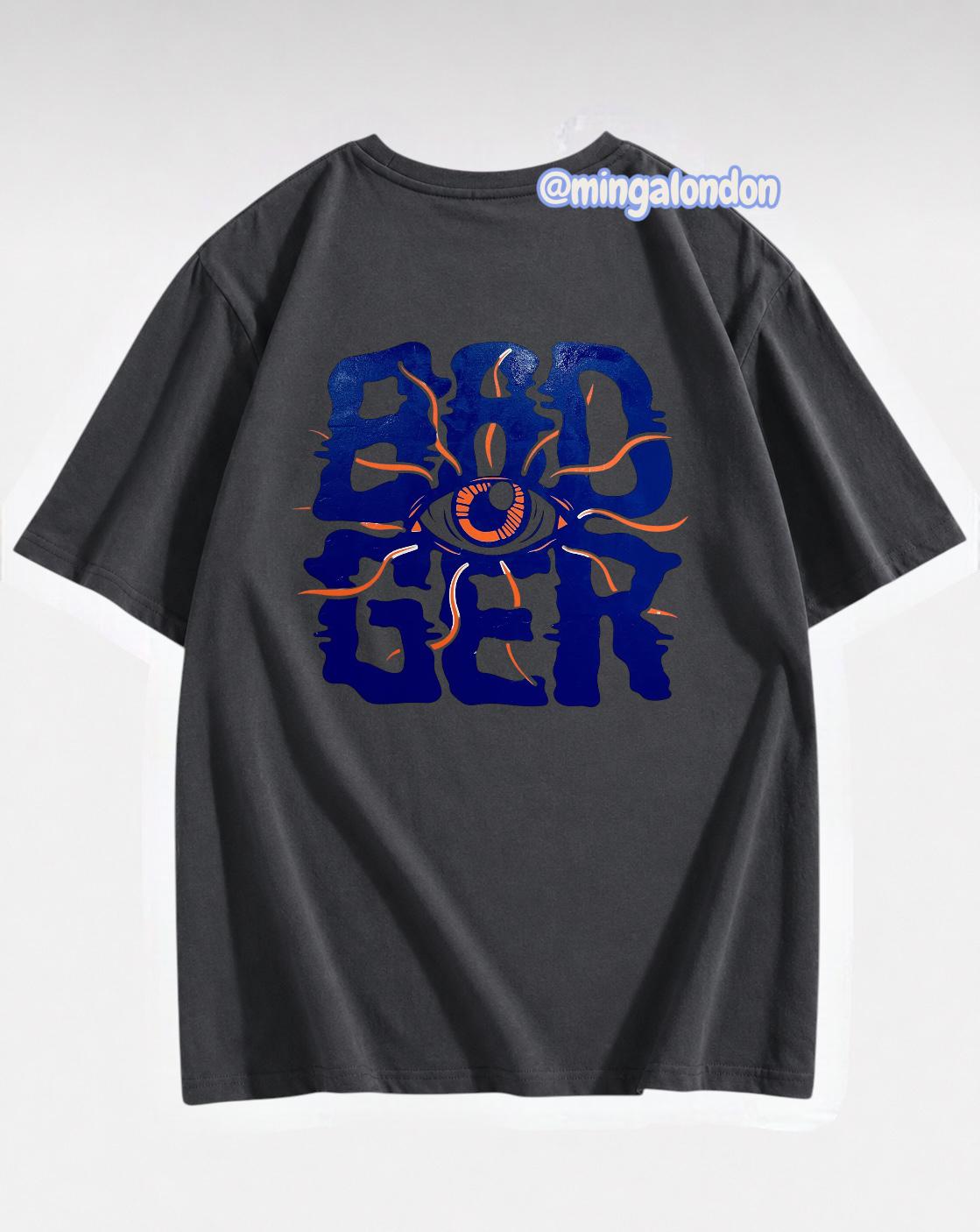 Bad Ger Sırt Baskılı Füme T-Shirt
