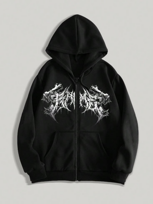 Y2K Harajuku Tarzı Baskılı Oversize Hoodie