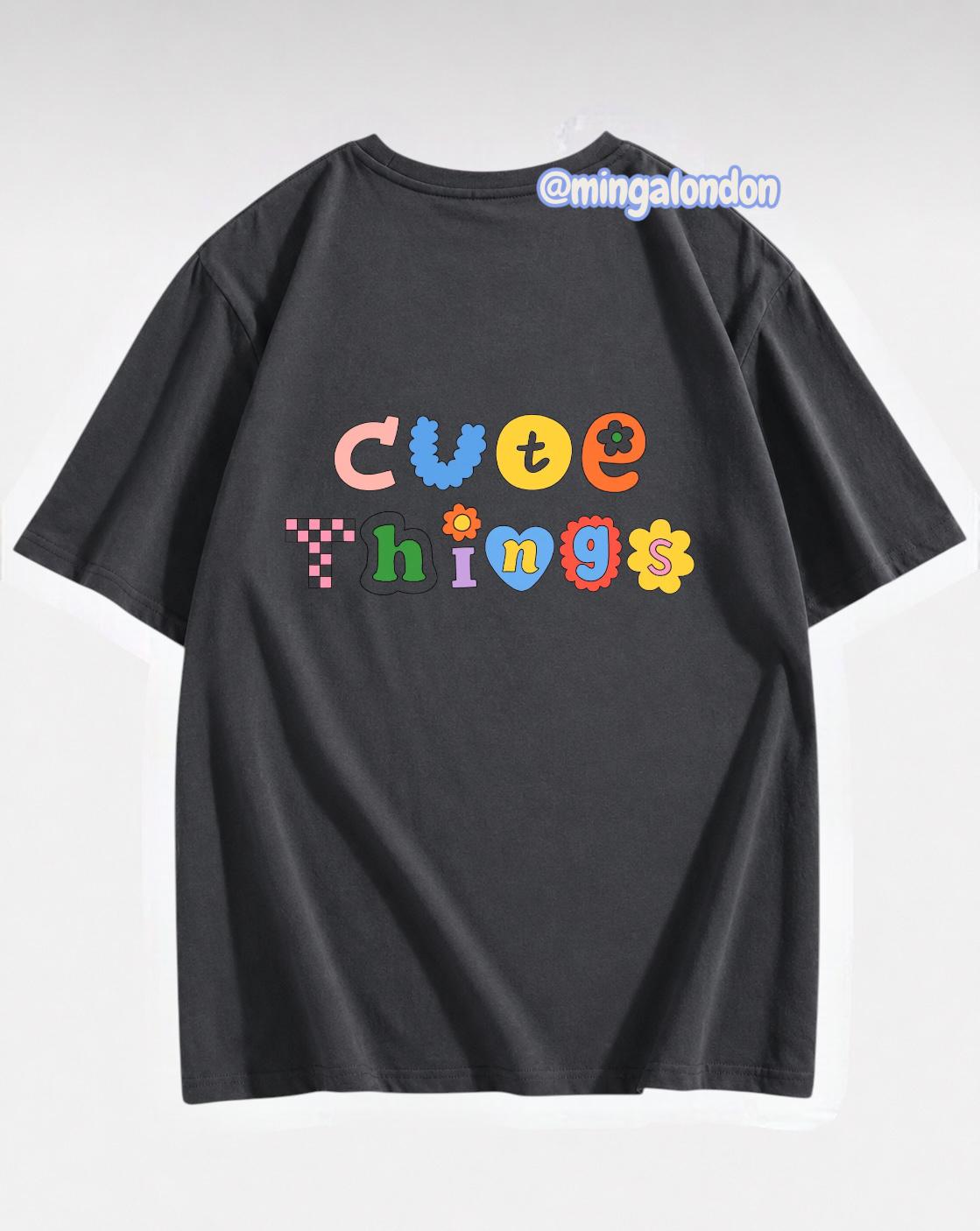 Cute Hings Sırt Baskılı Füme T-Shirt