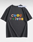 Cute Hings Sırt Baskılı Füme T-Shirt