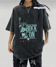 Yıkamalı Kumaş Rock On Amerıca Baskılı Oversize T-Shirt