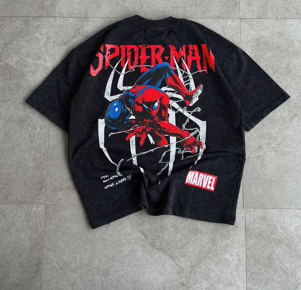 Spider Man Temalı Unisex Oversize T-Shirt