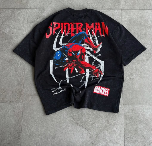 Spider Man Temalı Unisex Oversize T-Shirt