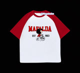 Kırmızı Reglan Kol Mafalda EST 1963 Baskılı T-Shirt