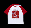 Kırmızı Reglan Kol Cherry Ma Cherie Baskılı T-Shirt