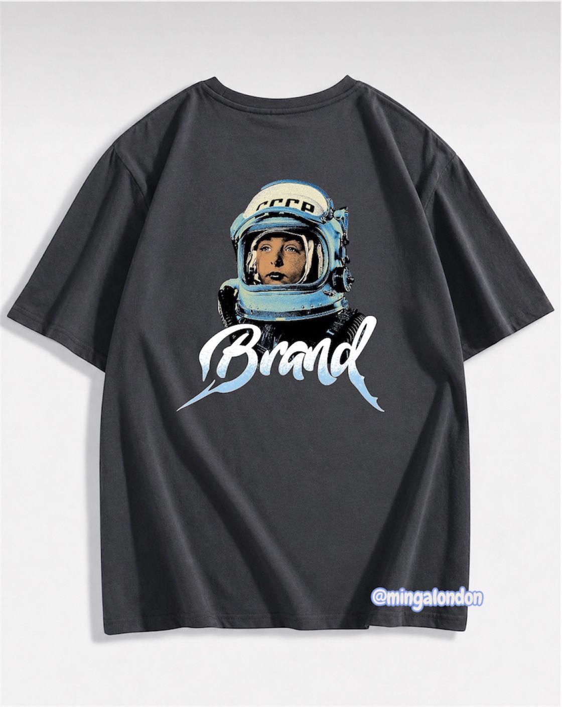 Brand Sırt Baskılı Füme T-Shirt