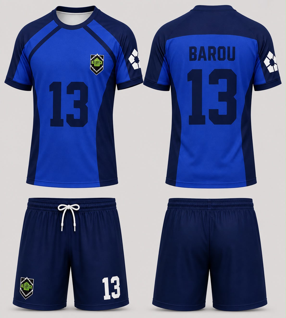 Blue Lock 13 BAROU Baskılı Forma Şort Takım