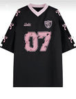 Kişiye Özel - Ribbon Pembe siyah Oversize Unisex
