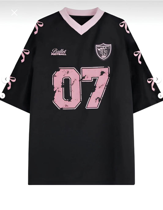 Kişiye Özel - Ribbon Pembe siyah Oversize Unisex