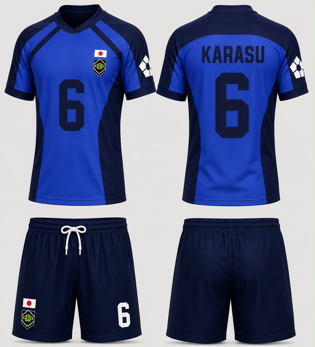 Blue Lock 6 KARASU Baskılı Forma Şort Takım