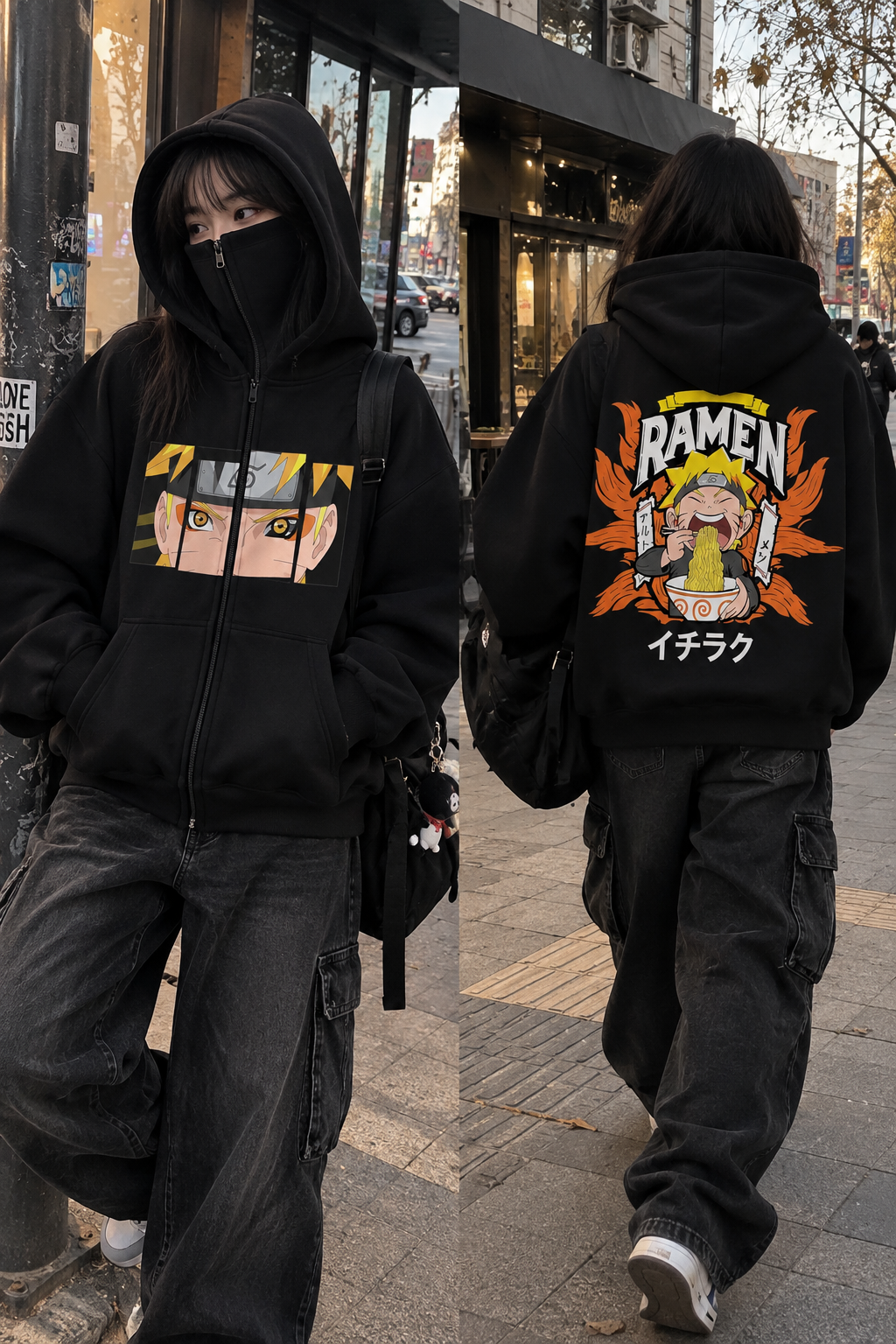 Baskılı Oversize Bacalava Maskeli Ninja  Sweatshirt Series