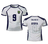 Beyaz Anime Blue Lock 9 Otoya Baskılı Forma T-Shirt