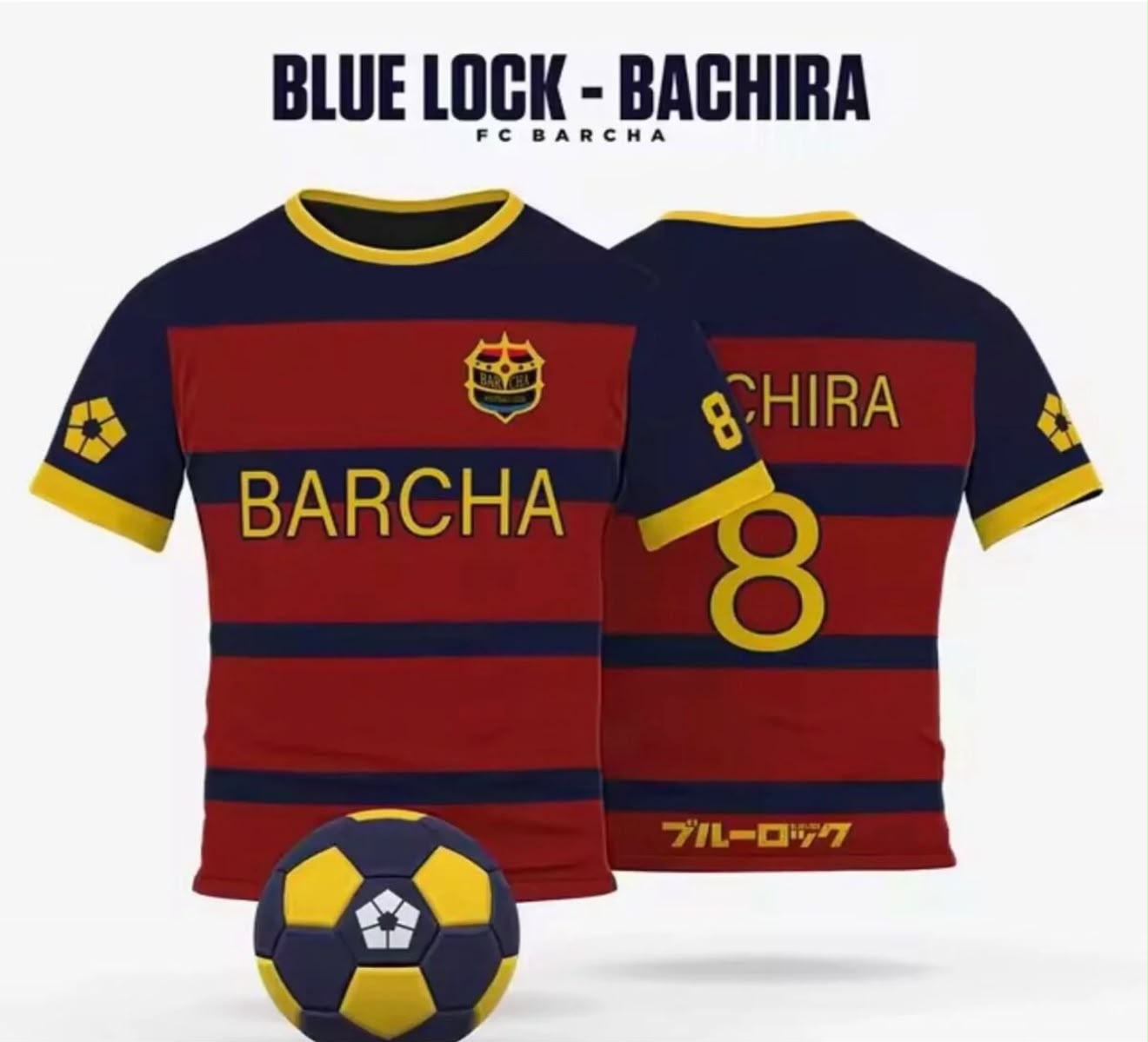Kırmızı Blue Lock Barcha 8 Bachira Baskılı Forma T-Shirt