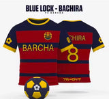 Kırmızı Blue Lock Barcha 8 Bachira Baskılı Forma T-Shirt
