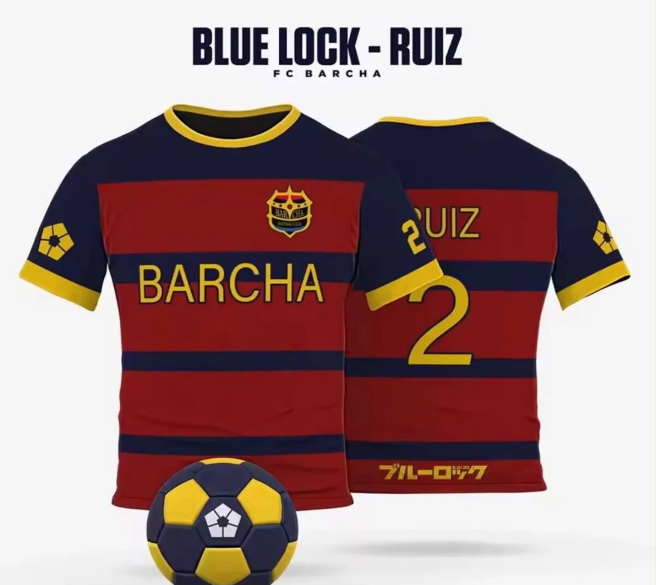 Kırmızı Blue Lock Barcha 2 Ruız Baskılı Forma T-Shirt