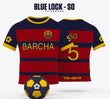 Kırmızı Blue Lock Barcha 5 So Baskılı Forma T-Shirt