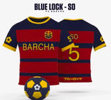 Kırmızı Blue Lock Barcha 5 So Baskılı Forma T-Shirt