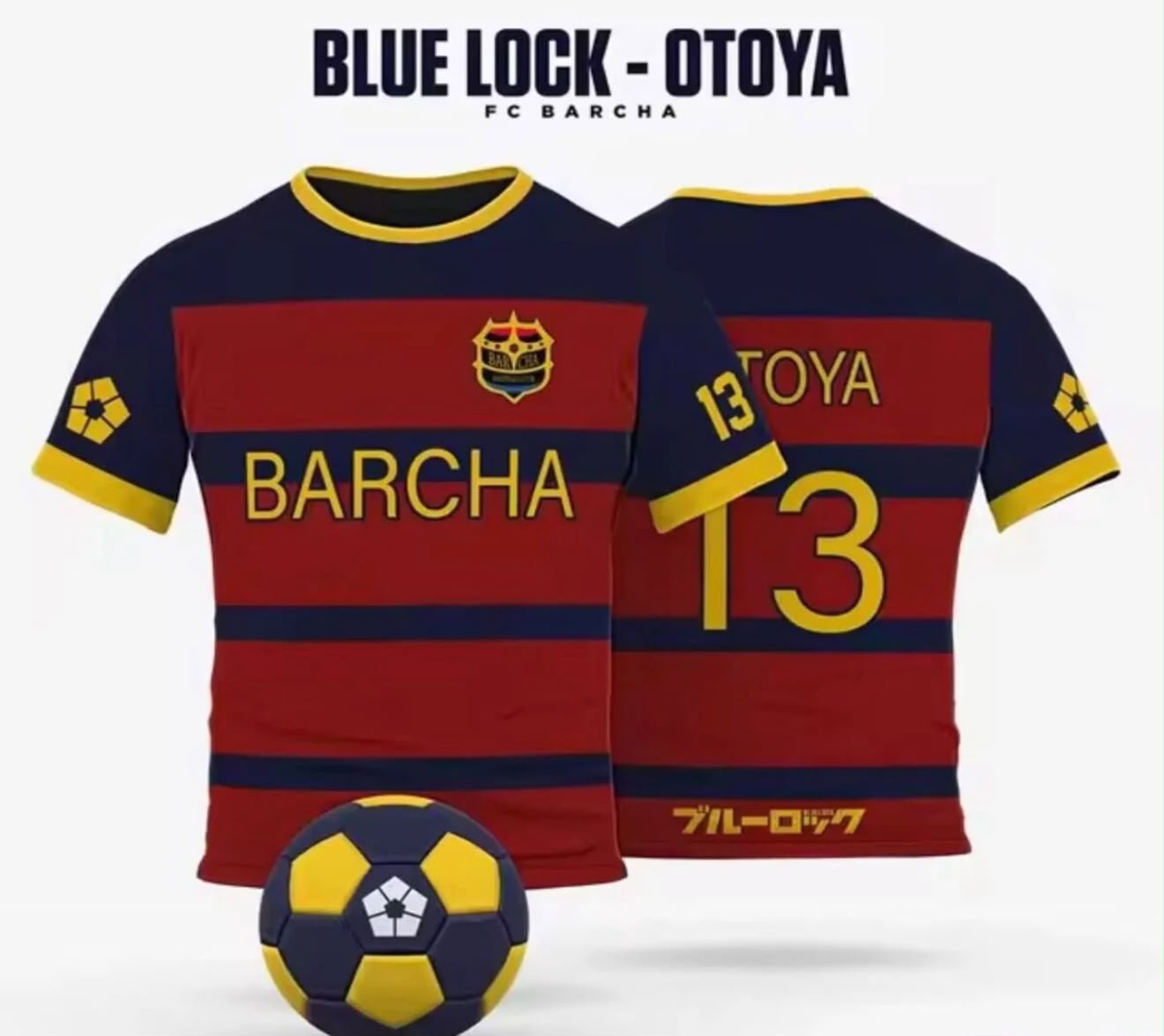Kırmızı Bleu Lock Barcha 13 Otoya Baskılı Forma T-Shirt