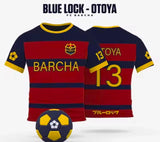 Kırmızı Bleu Lock Barcha 13 Otoya Baskılı Forma T-Shirt