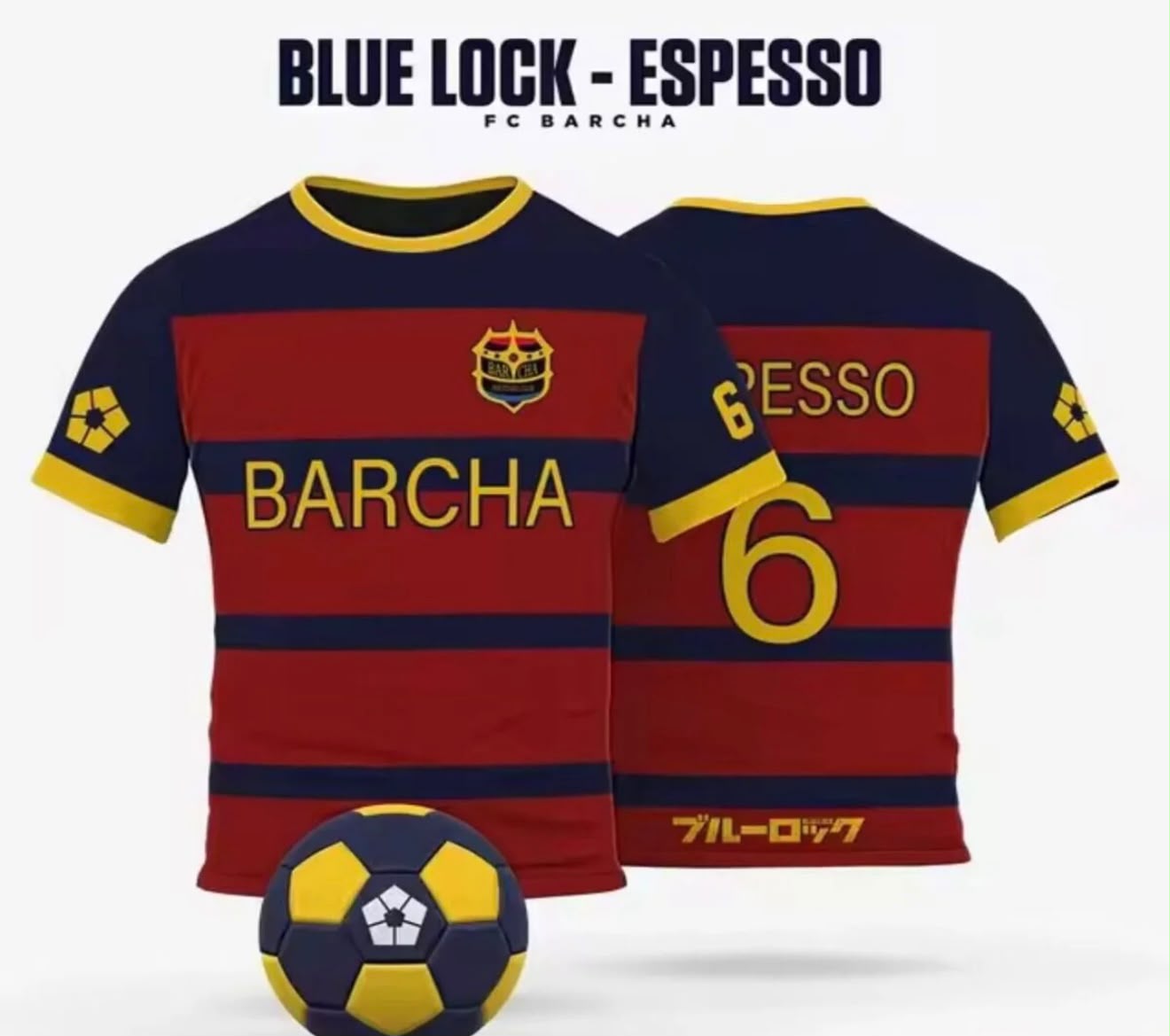 Kırmızı Blue Lock Barcha 6 Espesso Baskılı Forma T-Shirt