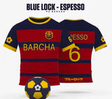 Kırmızı Blue Lock Barcha 6 Espesso Baskılı Forma T-Shirt