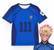 Blue Lock Mavi Shidou 111 Baskılı Forma T-Shirt