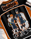 Siyah-Turuncu Haikyu Baskılı Jersey Forma T-Shirt