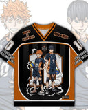 Siyah-Turuncu Haikyu Baskılı Jersey Forma T-Shirt