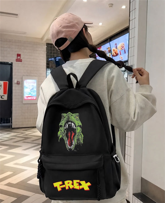 Siyah T-REX Baskılı Okul,Dershane,Kurs Sırt Çantası