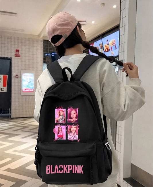 Siyah Black Pink OMG Baskılı Okul,Dershane,Kurs Sırt Çantası
