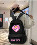 Siyah Pink Side Baskılı Okul,Dershane,Kurs Sırt Çantası