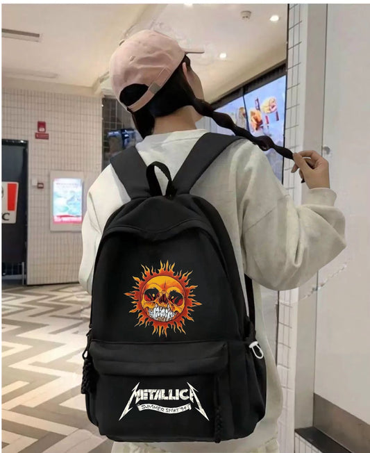 Siyah Metallica Summer Shot'94 Baskılı Okul,Dershane,Kurs Sırt Çantası